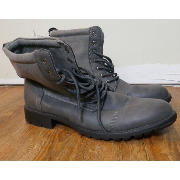 Alpine Swiss Leather Canvas Men's Boot - Picture 1 of 7